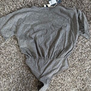 Gray Short Sleeve Bodysuit